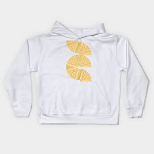 Yellow Retro Mid Century Modern Line Pattern Kids Hoodie